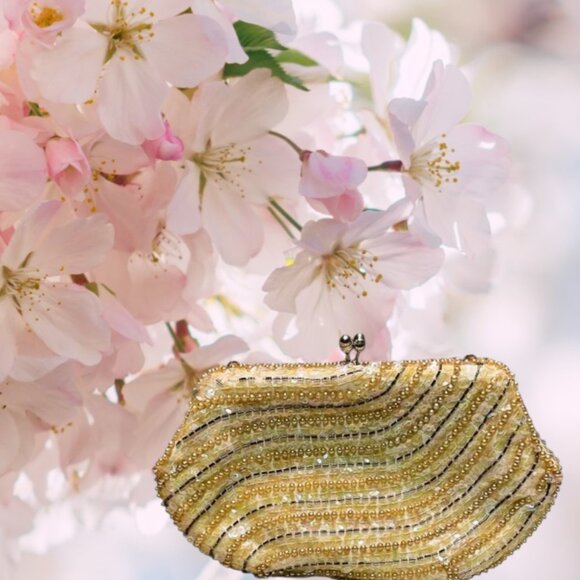 Vintage Jill Empress Beads Sequins & Pearls Clutch - Picture 1 of 4